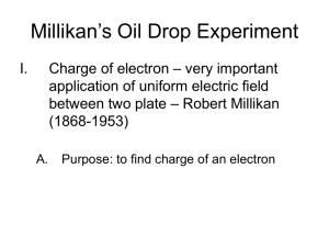 PowerPoint Presentation - Millikan’s Oil Drop Experiment