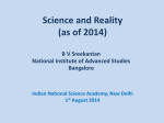 Science and Reality (as of 2014)