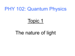 Topic 1 - The Nature of Light