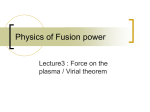 Force on the plasma / Virial theorem