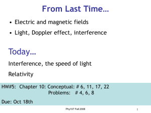 Phy107Fall06Lect15 - UW High Energy Physics