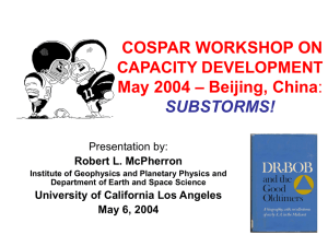 COSPAR WORKSHOP ON CAPACITY DEVELOPMENT