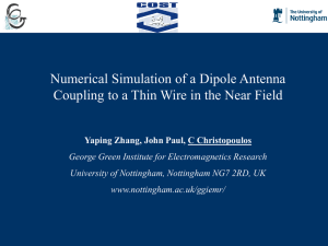 Cost 286 Hamburg, `Numerical Simulation of a Dipole Antenna