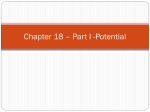 Chapter 18 – Potential and Capacitance