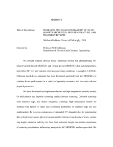 ABSTRACT Title of Dissertation: MODELING AND CHARACTERIZATION OF 4H-SIC