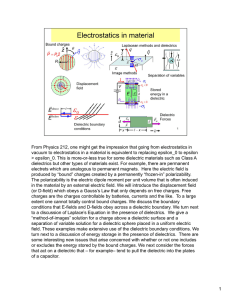 From Physics 212, one might get the impression that going... vacuum to electrostatics in a material is equivalent to replacing...