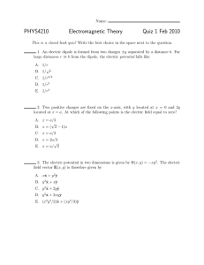 PHYS4210 Electromagnetic Theory Quiz 1 Feb 2010