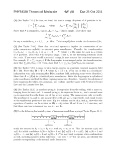 PHYS4330 Theoretical Mechanics HW #8 Due 25 Oct 2011