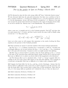 PHYS6520 Quantum Mechanics II Spring 2013 HW #3