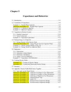 Chapter 5  Capacitance and Dielectrics