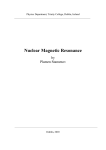 Nuclear Magnetic Resonance by Plamen Stamenov