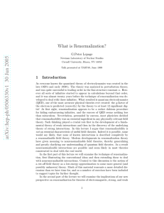 What is Renormalization? G.Peter Lepage