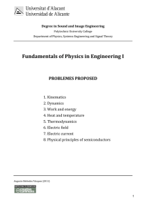 Fundamentals of Physics in Engineering I  PROBLEMES PROPOSED 