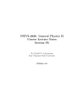 PHYS-2020: General Physics II Course Lecture Notes Section IX Dr. Donald G. Luttermoser