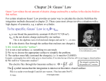 Chapter 24: Gauss’ Law