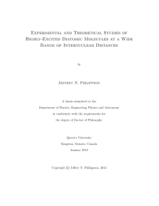 Experimental and Theoretical Studies of Highly-Excited Diatomic Molecules at a Wide