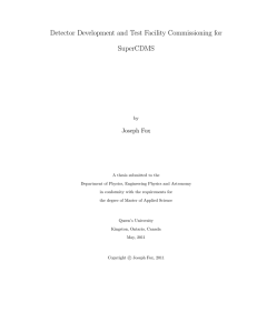 Detector Development and Test Facility Commissioning for SuperCDMS Joseph Fox by