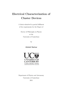 Electrical Characterization of Cluster Devices