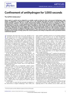 Confinement of antihydrogen for 1,000 seconds ARTICLES