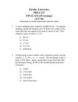 Purdue University PHYS 221 FINAL EXAM (orange) 12/17/03