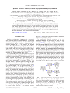 Quantum blockade and loop currents in graphene with topological defects