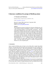 Coherence conditions for groups of Rydberg atoms