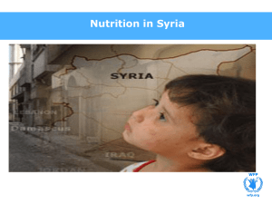 Basic concepts on Nutrition and current nutritional situation in Syria – WFP Syria