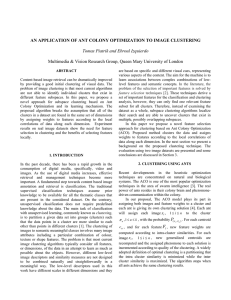 An Application of Ant Colony Optimization to Image Clustering