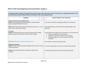 Instrumental Music Beg 3rd 9 weeks