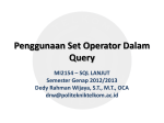 Penggunaan Set Operator Dalam Query