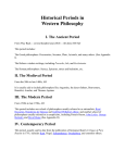Lecture Historical Periods in Western Philosophy