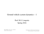 Ground vehicle system dynamics - 1