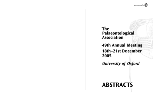 abstracts - The Palaeontological Association