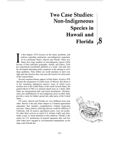 8: Two Case Studies: Non-Indigeneous Species in Hawaii and Florida