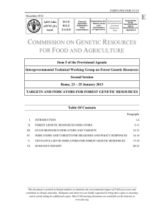 CGRFA/WG-FGR-2/13/5 Targets and Indicators for forest genetic resources