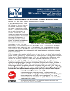 Fact Sheet: "Launch Steward Watercraft Inspection Program Adds Sodus Bay" (pdf)