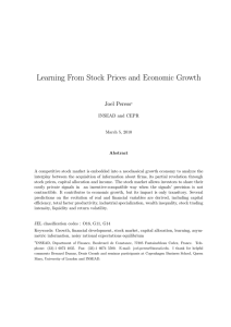 Learning from stock prices and economic growth