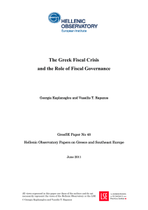 The Greek Fiscal Crisis and the Role of Fiscal Governance