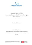Economic Policy in EMU: Community Framework and National Strategies - focus on Greece