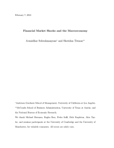 Financial Market Shocks and the Macroeconomy