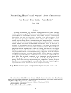 Reconciling Hayek s and Keynes views of recessions