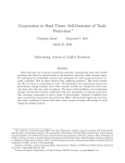 ``Cooperation in Hard Times: Self-Restraint of Trade Protection''