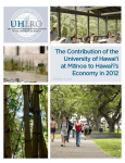 The Contribution of the University of Hawai‘i at Mānoa to Hawai‘i s Economy in 2012