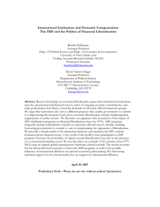 International Institutions and Domestic Compensation: The IMF and the Politics of Financial Liberalization