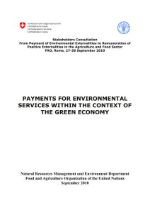 Payment for environmental services within the context of the green economy