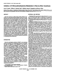 Inhibition of N-Nitrosodimethylamine Metabolism