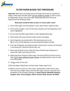 Filter Paper Blood Spots