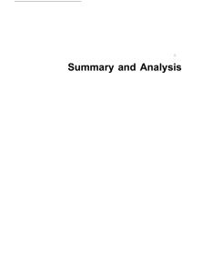 11: Summary and Analysis