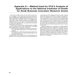 E: Method Used for OTA's Analysis of Applications to the National Institutes of Health for Small Business Innovation Research..