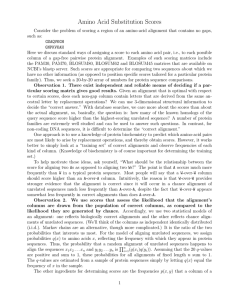 amino acid substitution scores